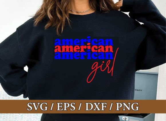 American Girl 4th of July SVG Graphics & T-Shirt Designs