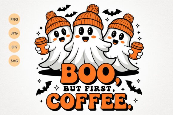 Autumn Coffee Ghosts Graphics for T-Shirt Designs
