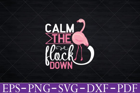 Flamingo Calm Flock Down Funny Graphics for T-Shirt Designs