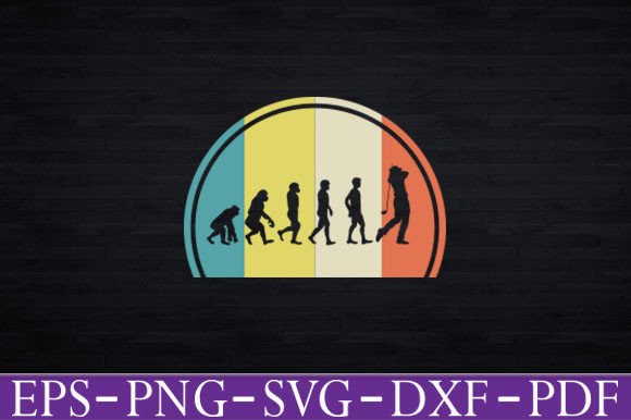 Funny Golf Evolution Retro Style Graphics for T-Shirt Designs