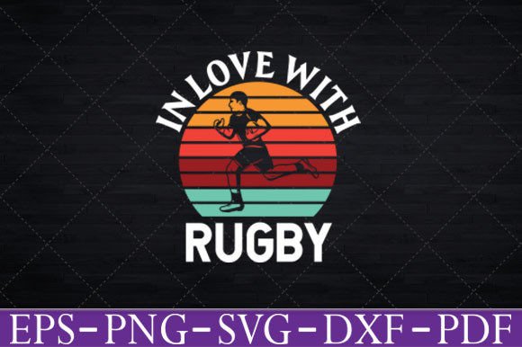 In Love with Rugby Funny Retro T-Shirt Graphics