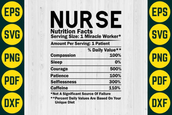 Nurse Nutrition Facts SVG: Graphics & T-Shirt Designs