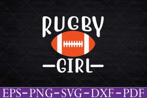 Rugby Girl Svg Silhouette: Funny T-Shirt Graphics Design