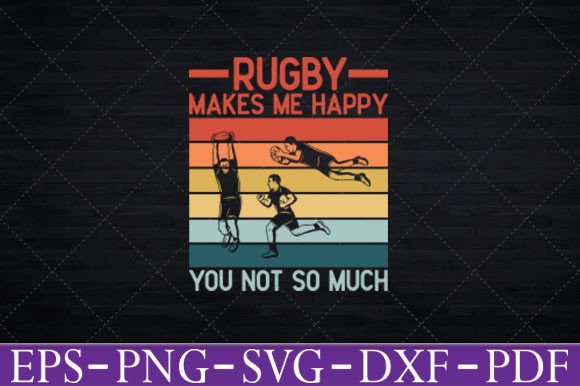 Rugby Makes Me Happy Graphics & T-Shirt Designs