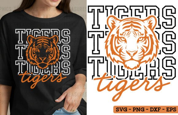 Tigers SVG PNG Sport Team Mascot Graphics for T-Shirt Designs