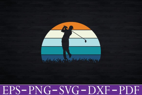 Vintage Golf Player Retro Distressed Graphics for T-Shirt Designs