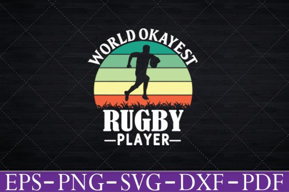 World Okayest Rugby Player Retro T-shirt Graphics & T-Shirt Designs